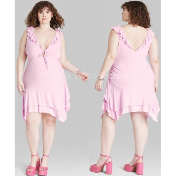 Wild Fable Fit & Flare Dress Light Pink Sleeveless Sz XL NWT - Picture 1 of 5